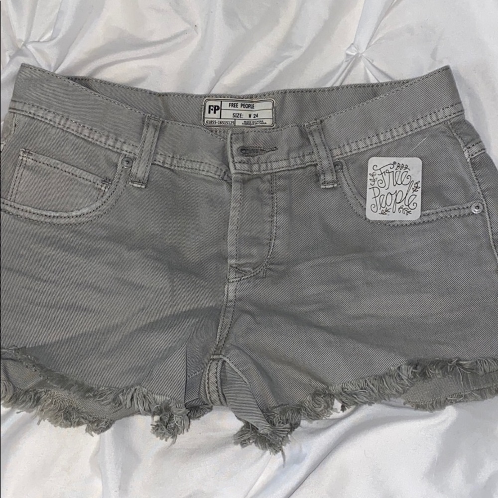 Free People Gray Denim Shorts